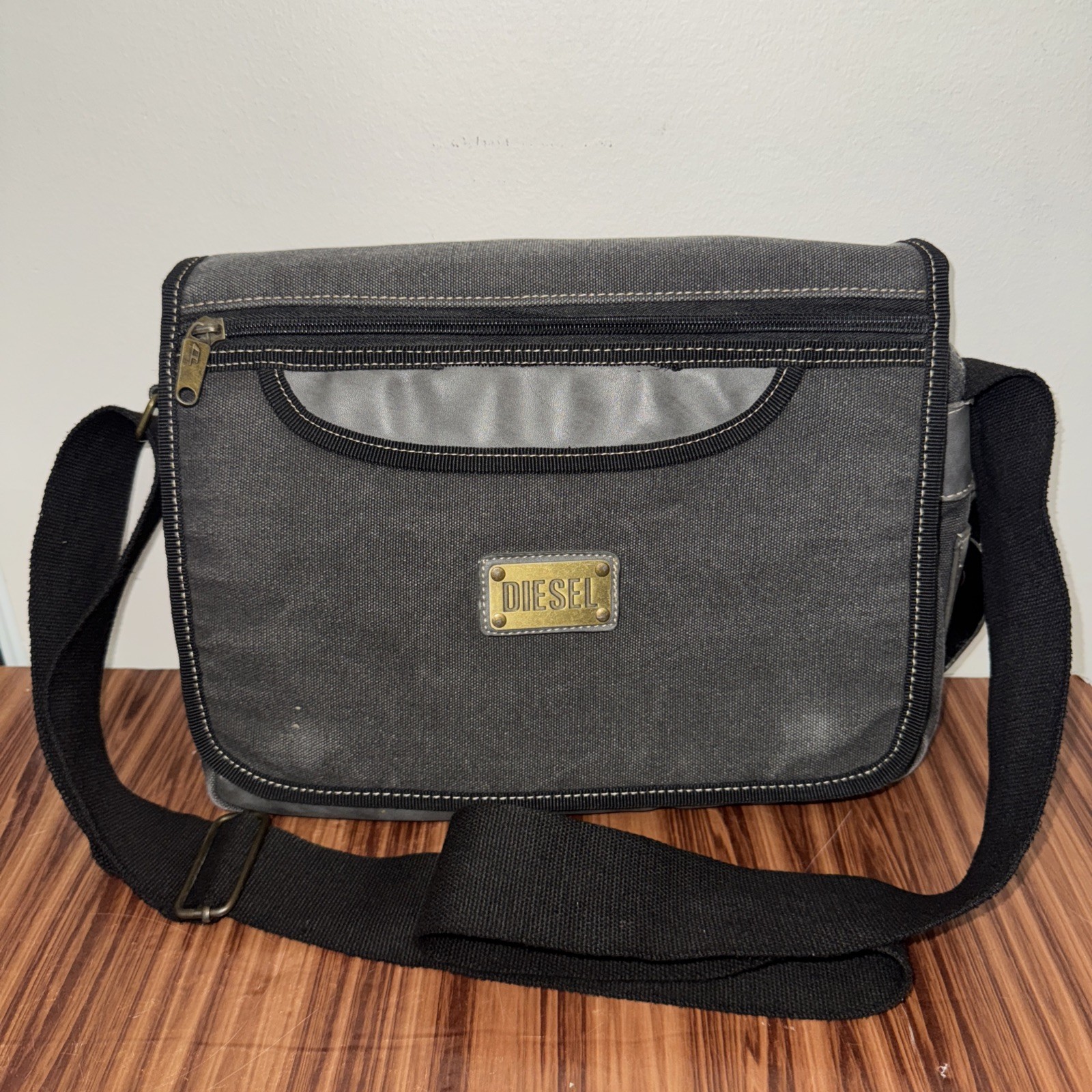 Vintage Diesel Spare Parts Cross Body Bag Satchel Black Messenger Bag Y2k Retro