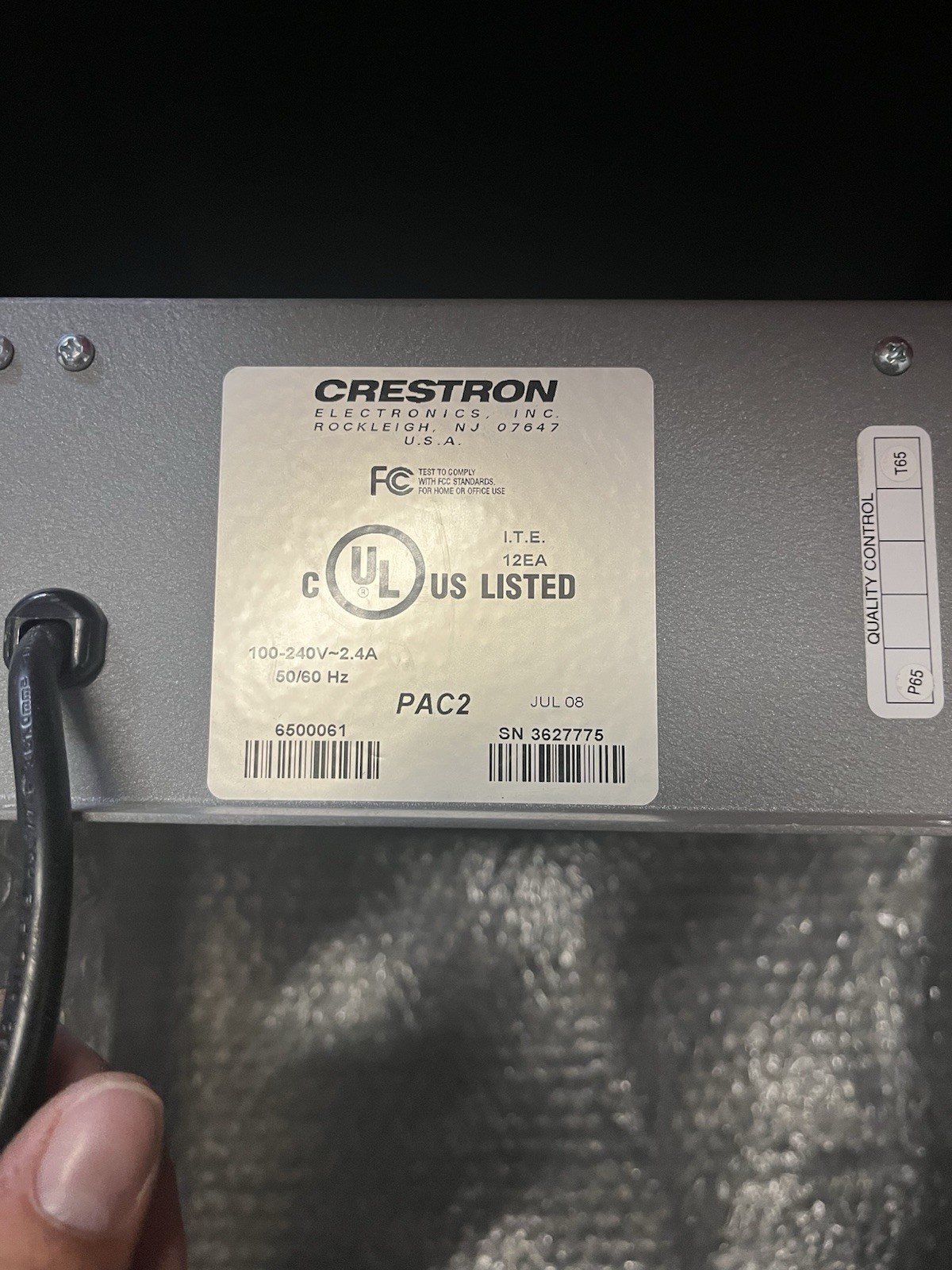 Crestron PAC2 Control System Processor Controller Module, MPN 6500061