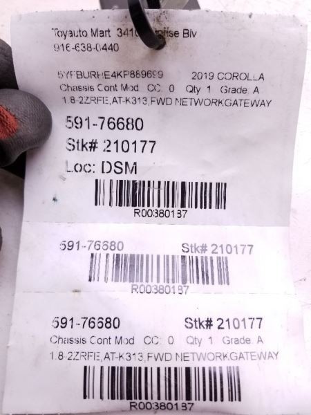 17-19 TOYOTA COROLLA NETWORK GATEWAY CONTROL MODULE ECM ASSEMBLY