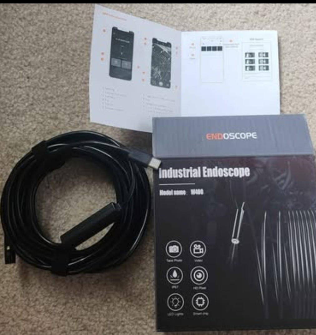 Endoscope with Light Dual Lens Borescope Industrial Inspection Snake Camera 8mm