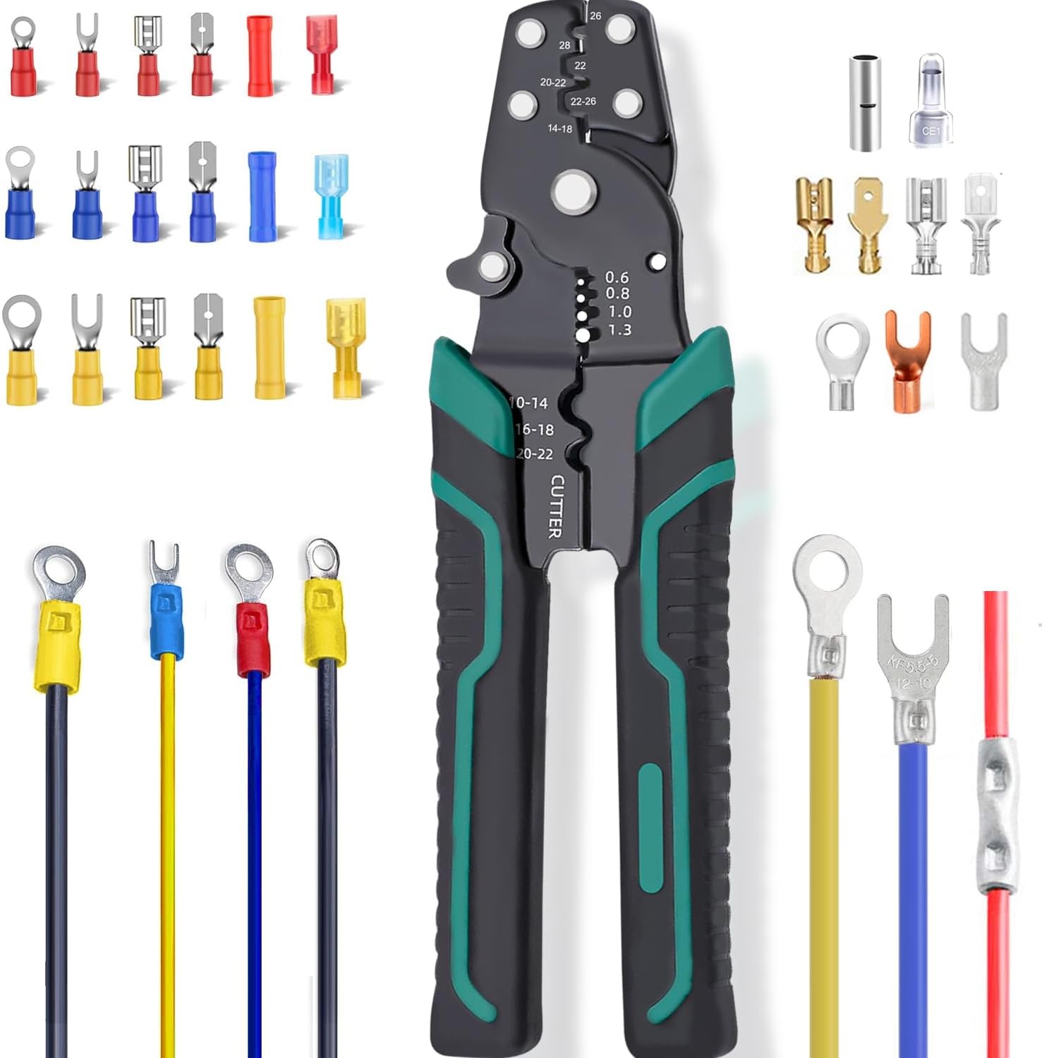 Wire Crimping Tool, Multifunctional stripping crimping pliers Wire stripper and