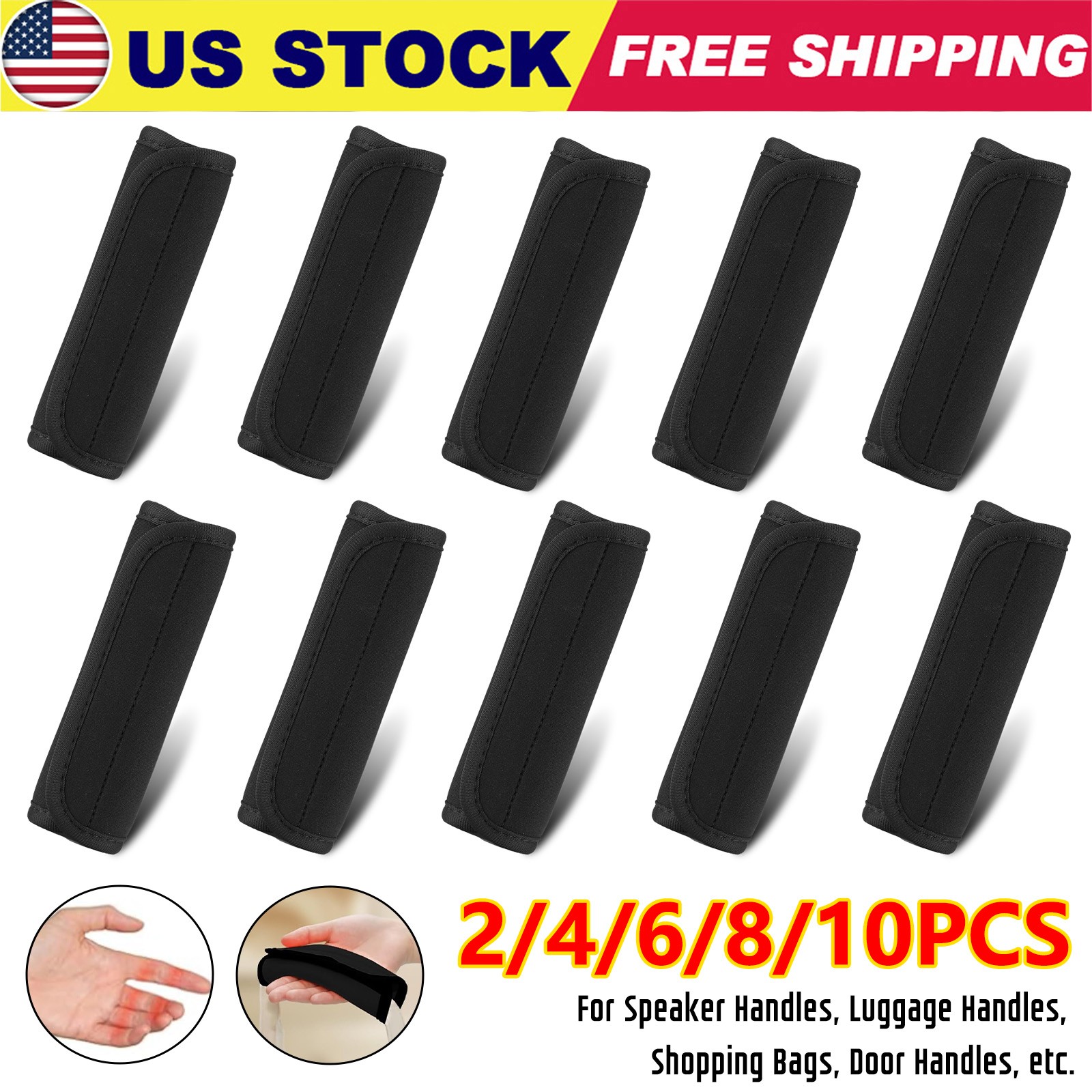 2/4/6/8/10Pcs Neoprene Luggage Handle Wrap for Suitcase Tags Speaker Door Handle