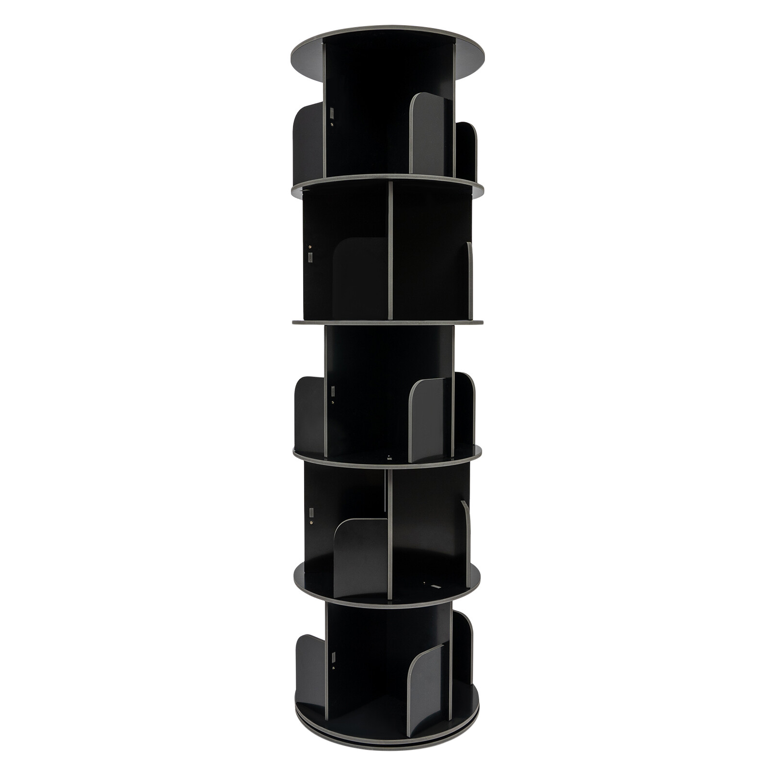 360° Rotating Bookshelf 5-Tier Bookcase Storage Shelf /Freestanding Display Rack