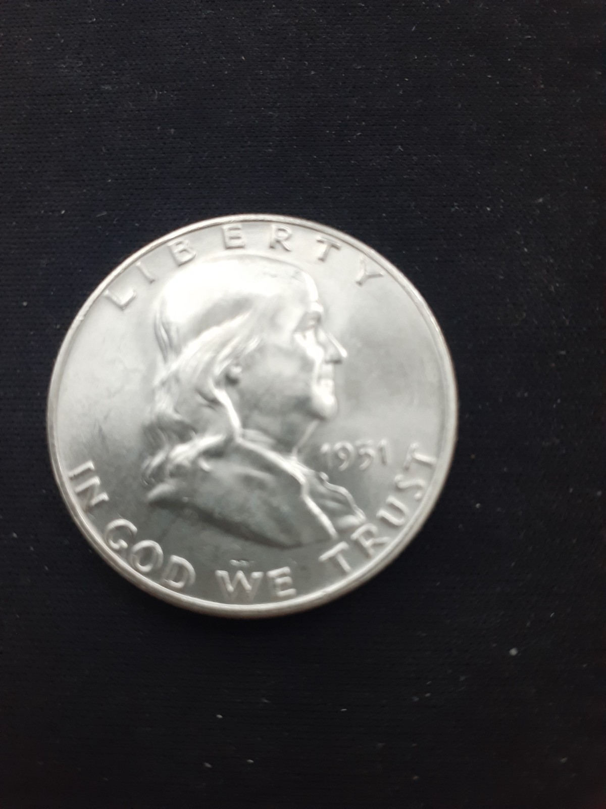 1951 D   FRANKLIN HALF DOLLAR  FULL BELL LINES    UNC