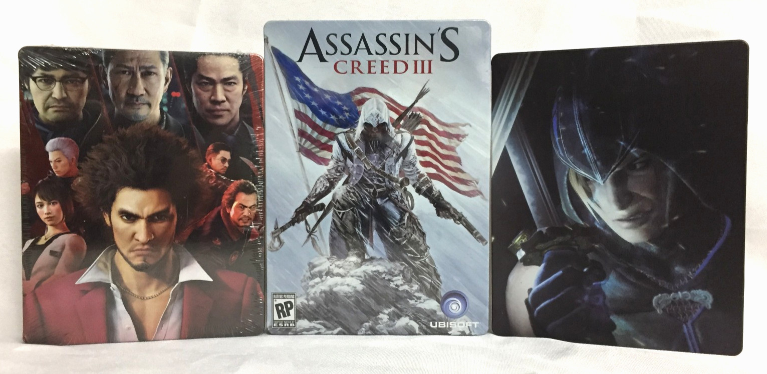 No Games 3 STEELBOOK CASES Steel Book ASSASSINS CREED 3 Dead Or Alive 6 YAKUZA