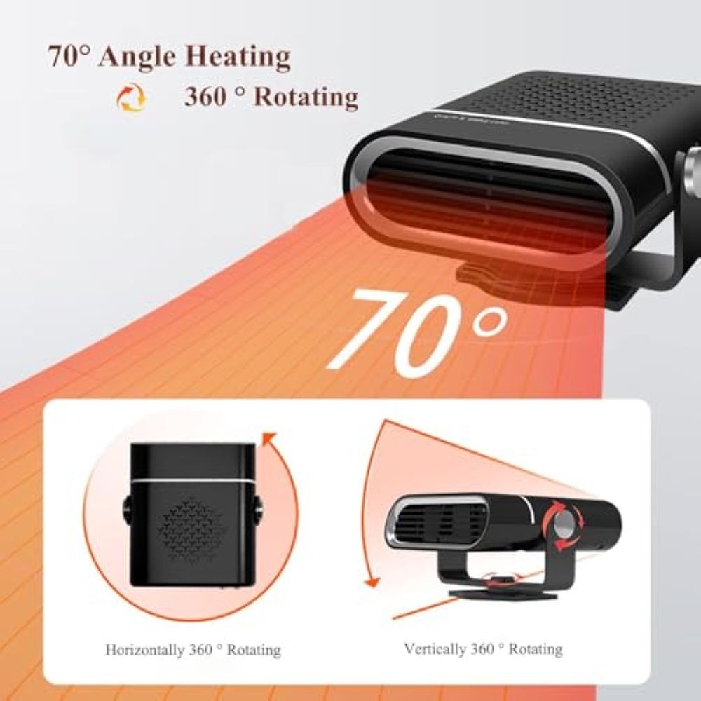 Portable Car Heater Auto Heater Fan for 12V 150W Heater Quickly Defrost Defogger