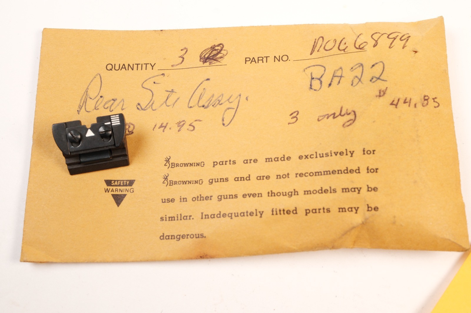 H402 Browning  BL-22 & BA-22 Rear Sight - Old Stock