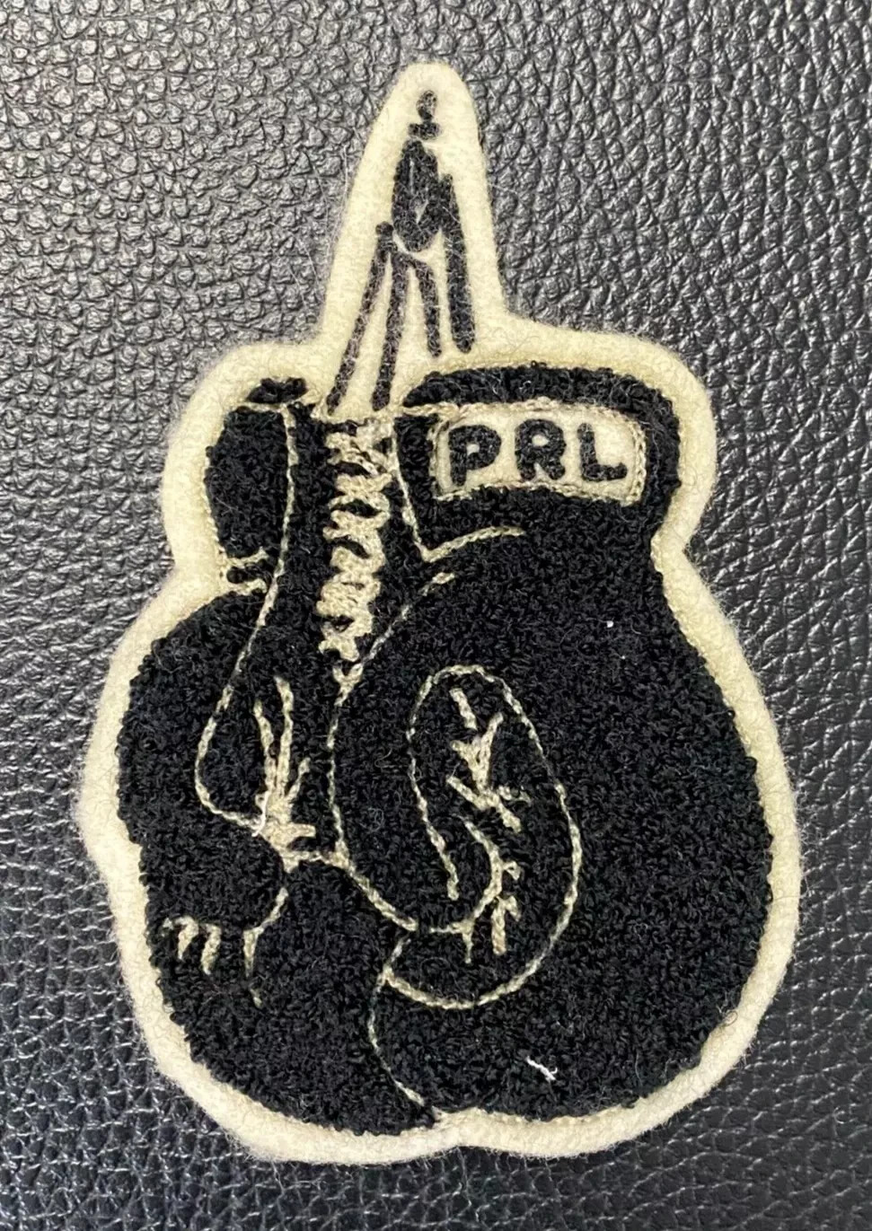 NEW  Polo Ralph Lauren PRL NY Boxing Club Black Chenille Boxing Gloves Sew patch