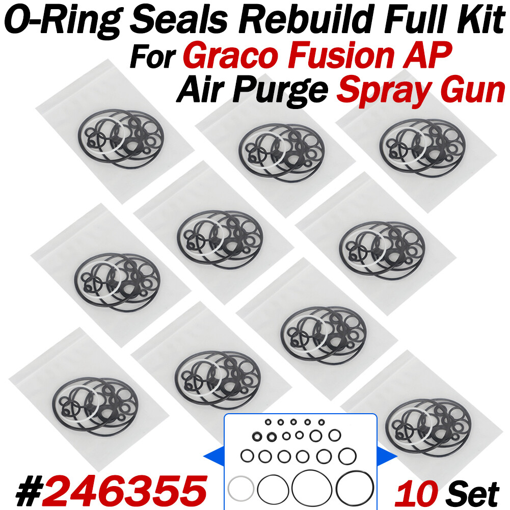 10 Set Complete O-Ring Rebuild Kit for Graco Fusion Air Purge AP Sprayer 246355