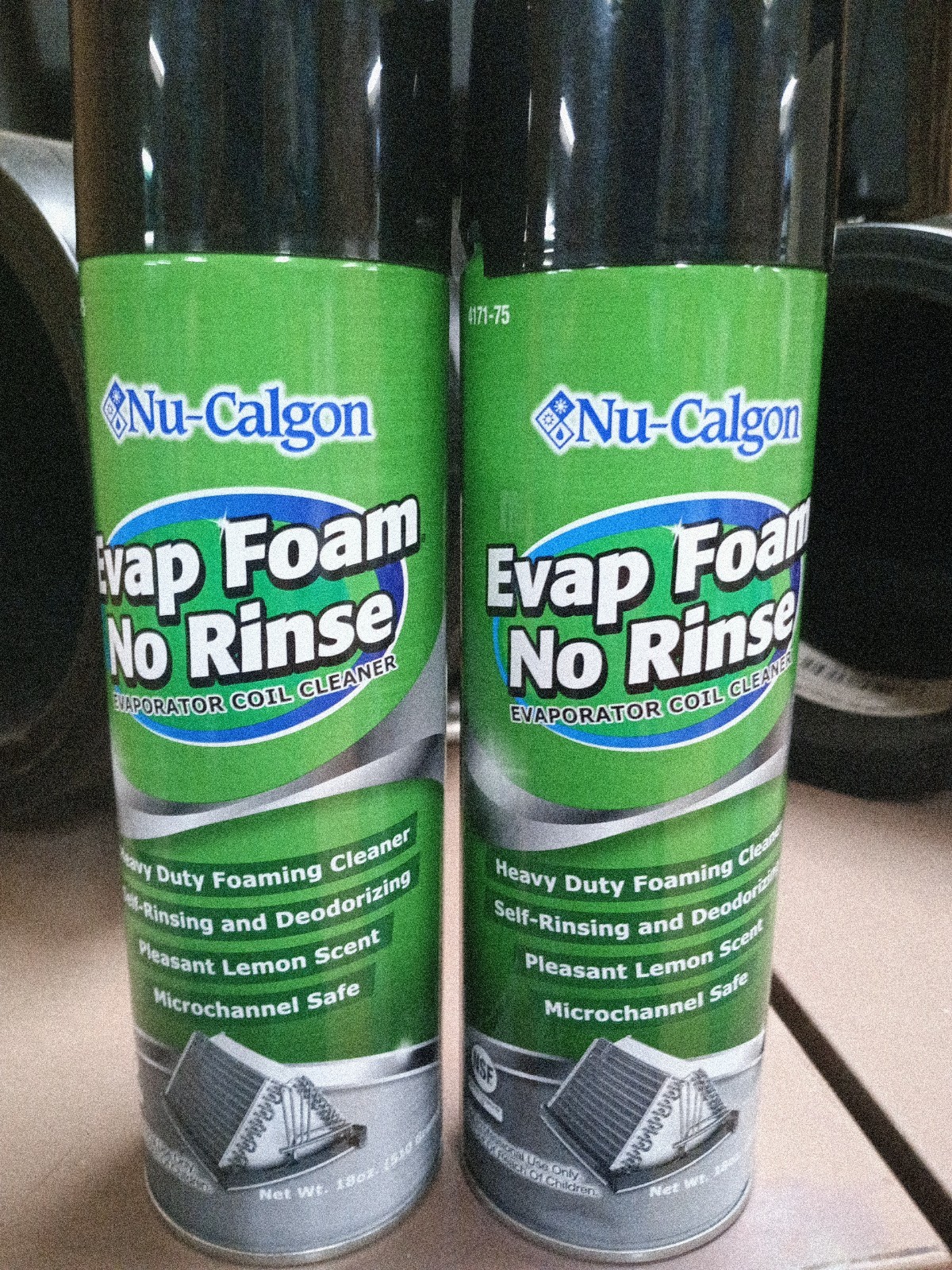 2 Cans,  Nu-Calgon 4171-75 Evap Foam No Rinse 18oz,   1015