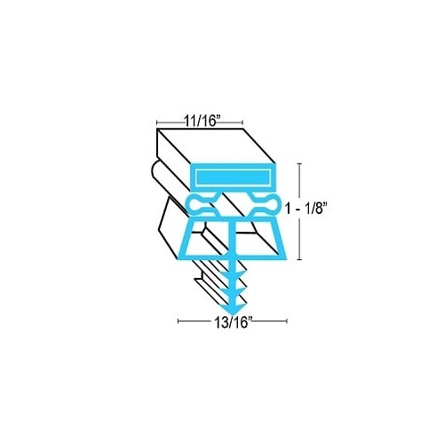 Kolpak McCall 225191075 Door Gasket - LH 36" X 78" 3 sided 22519-1075