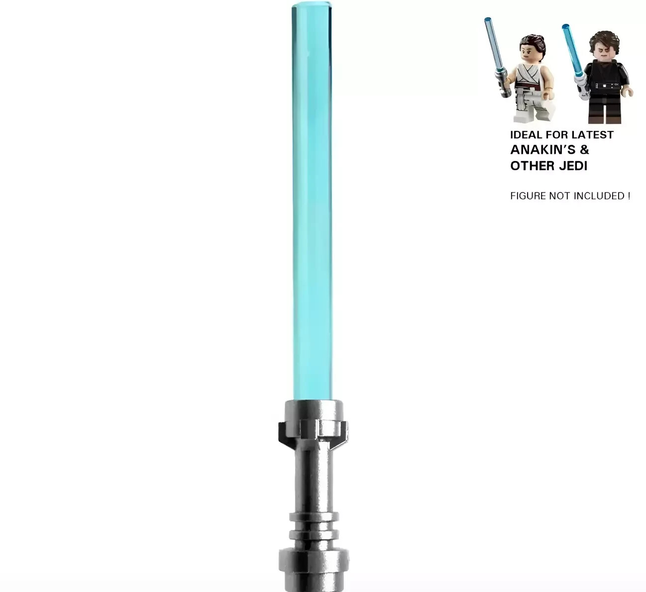 LEGO Star Wars Trans-Blue Lightsaber Metallic Silver Hilt Anakin Skywalker Luke