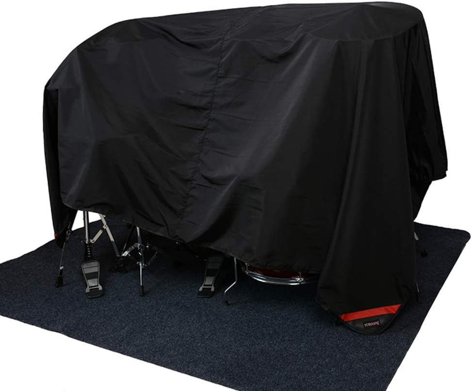 Drum Set Dust Cover Water-Resistant Nylon Cover with Sewn-In Weighted Corners