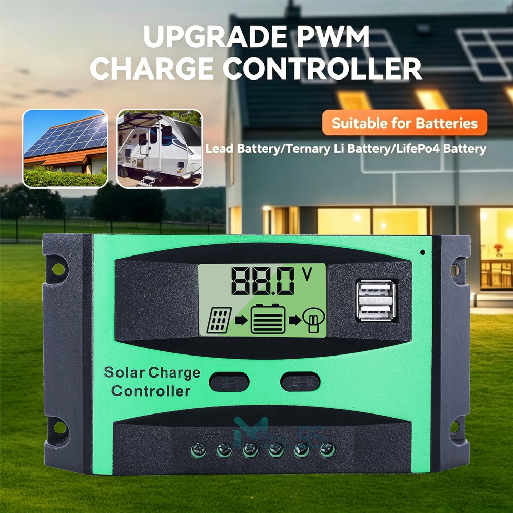 30A Solar Charge Controller Tools 12V/24V Auto Battery PV Regulator US Stock