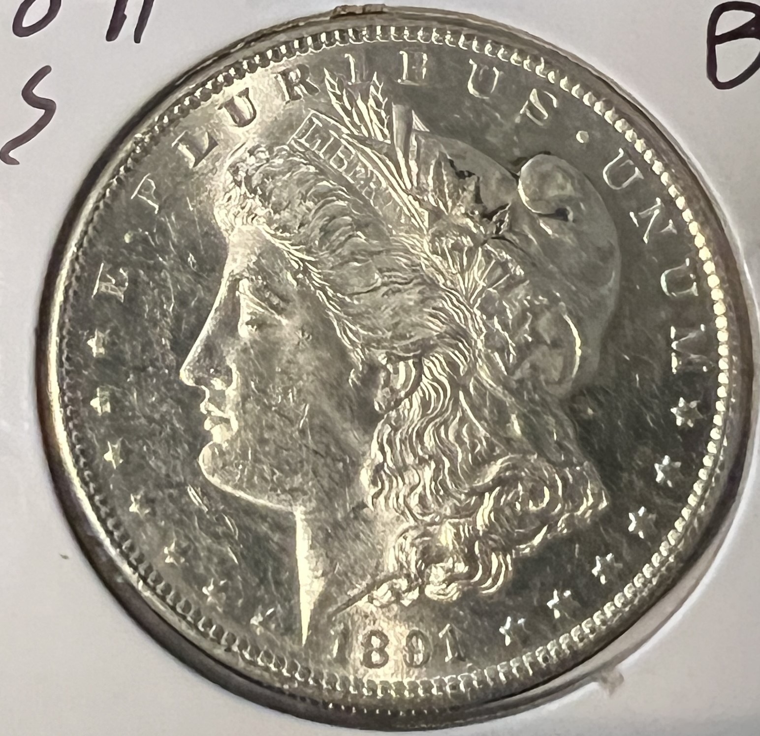 1891-S MORGAN SILVER DOLLAR CHOICE UNCIRCULATED   ACTUAL COIN  #10146