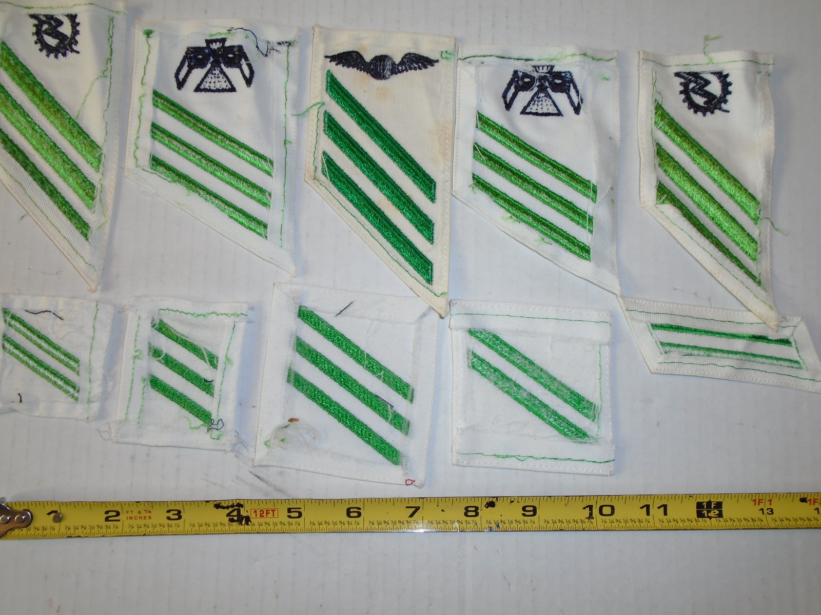 10 Vintage US Navy Airman Sleeve Stripes Striker Patch E-3 E-2 Aviation Green