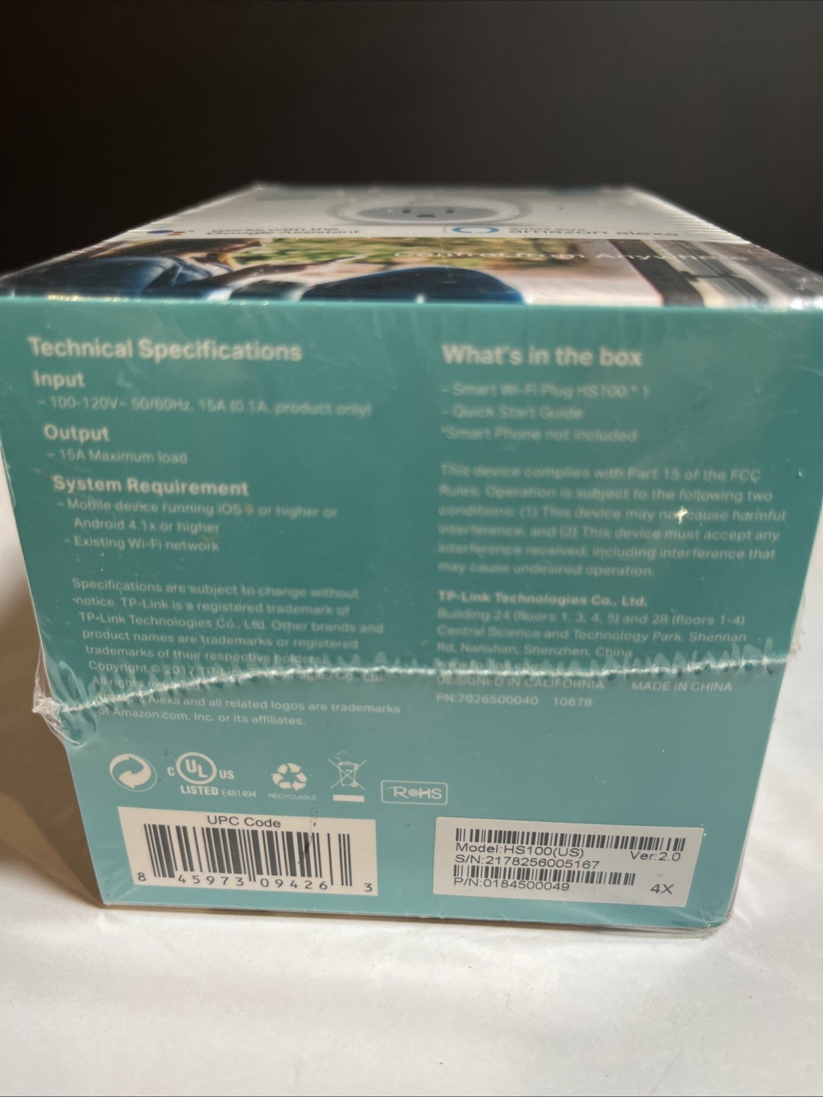 TP-Link - HS100 - Smart WiFi Plug - w/Google Assistant & Amazon Alexa NEW Sealed