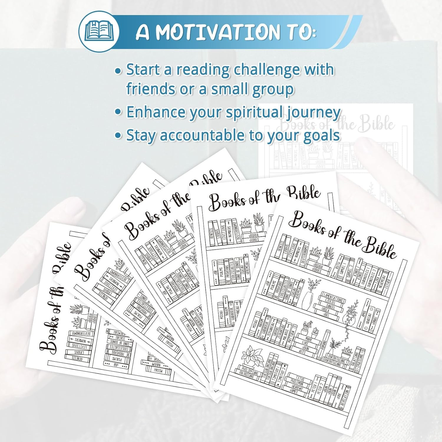 Bible Tracker Sticker - Bookshelf Coloring Page, Reading Tracker for Study & Org