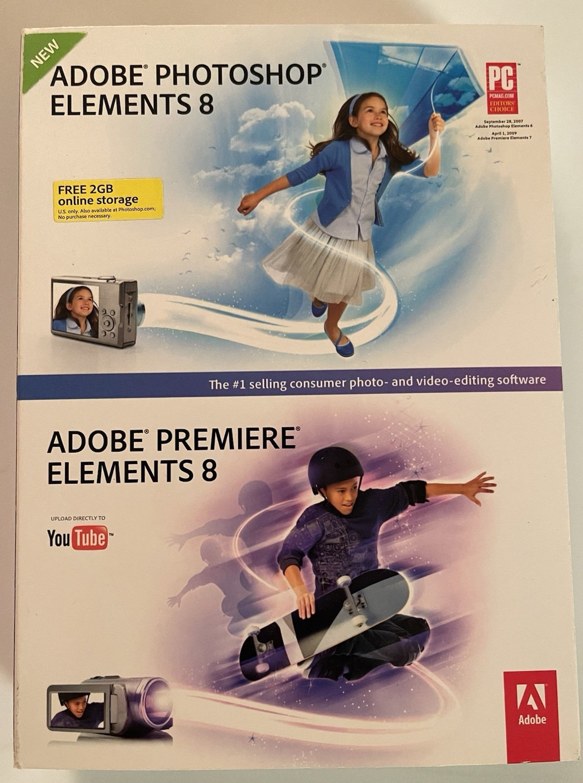 CD ROM Adobe Photoshop Elements 8 & Premiere Elements 8