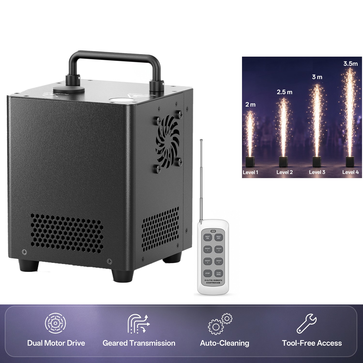 Cold Spark Machine 800W DMX+Remote Control Stage Effect Wedding DJ Party