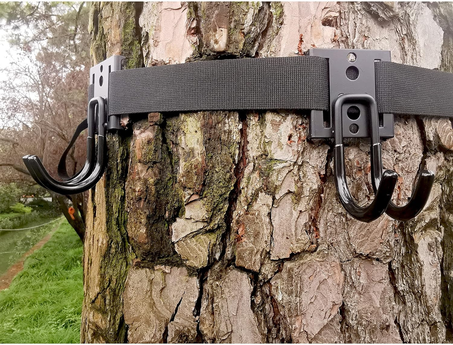 Tree Stand Strap Bow Hangers with Metal Hooks for Treestand Platform Saddle Hunt