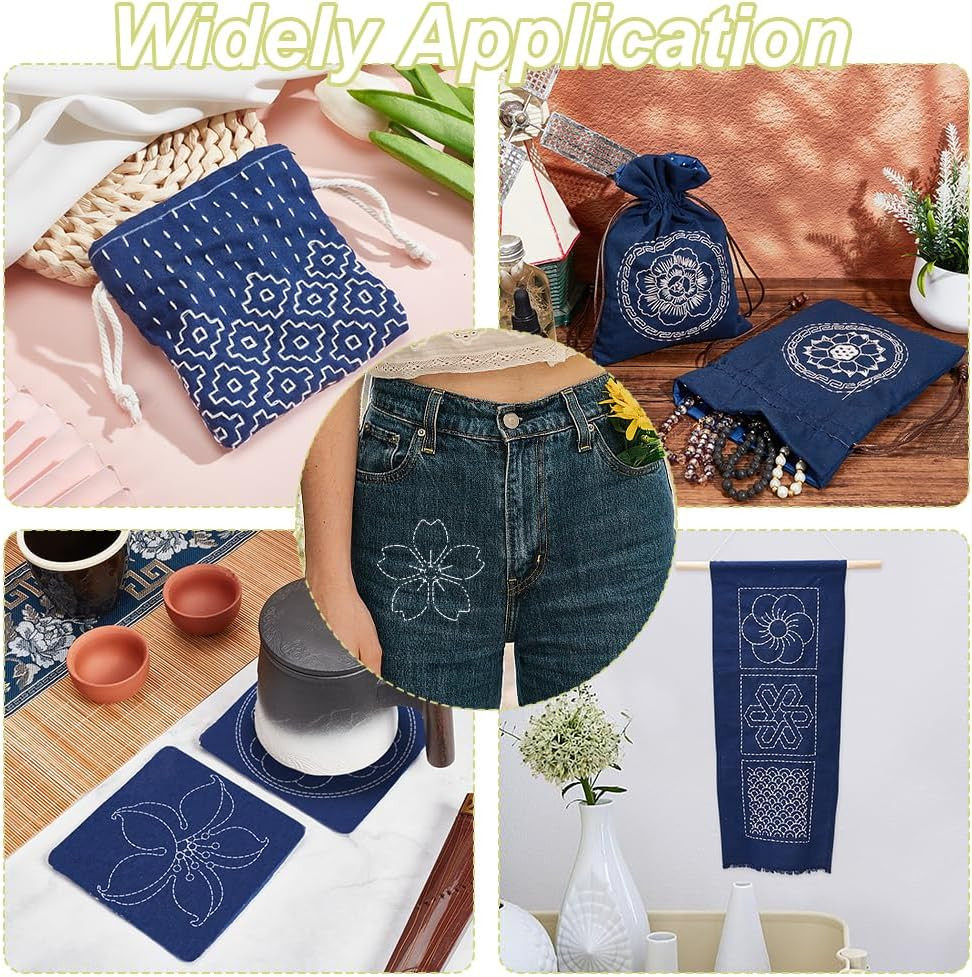 Sashiko Embroidery Stencils Sashiko PET Stencil Flowers Embroidery Patterns Sten