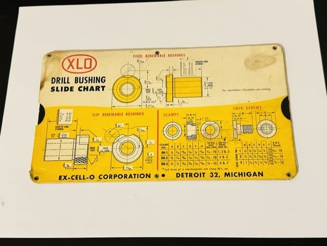 Ex-Cell-O Corp Calculator Slide Chart Template - Drill Bushing