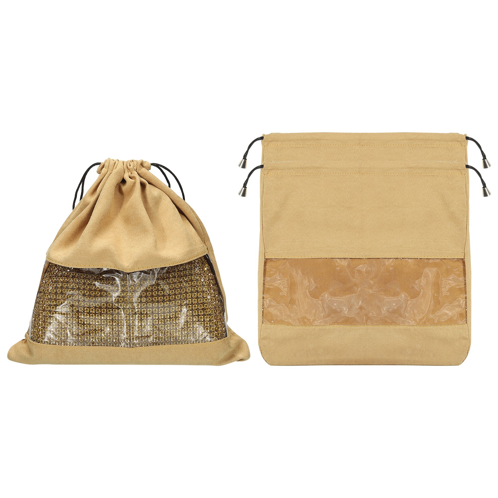 3Pack Dust Bags 11.42"x11.42"Cover Storage Bags with Window, Coffee