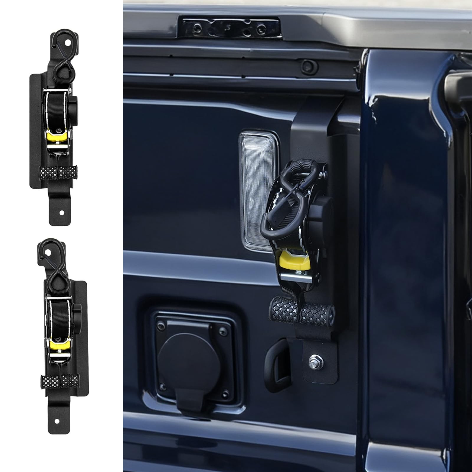 Retractable Ratchet Strap Compatible with 2020-2026 Jeep Gladiator 2PCS Retra...