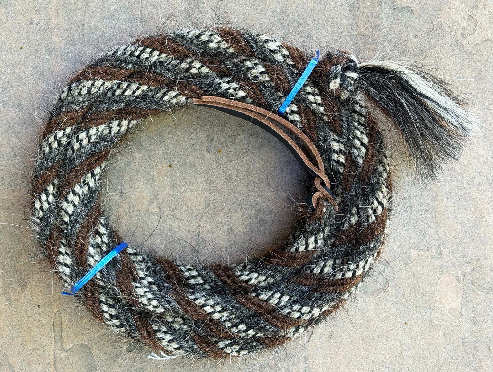 TOP END Tri Color Tight 5/8" COWBOY VAQUERO Mane Hair Mecate #2