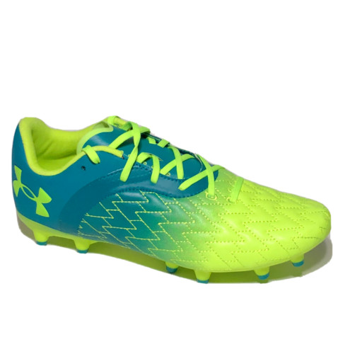Mens Green Blue Under Armour Leather Soccer Cleats Size 7 Mens 3025642-300