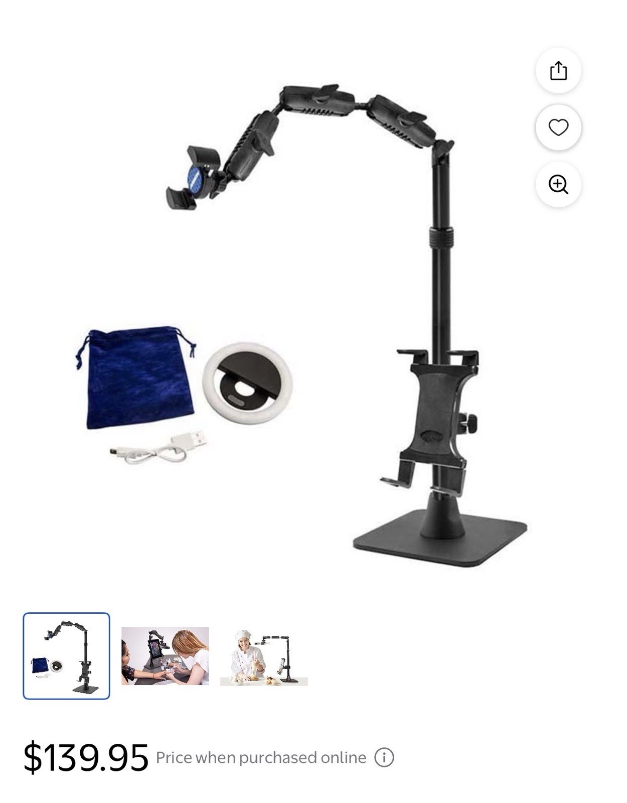 Arkon Remarkable Creators Phone And Tablet Or Camera Stand With Ring Light.