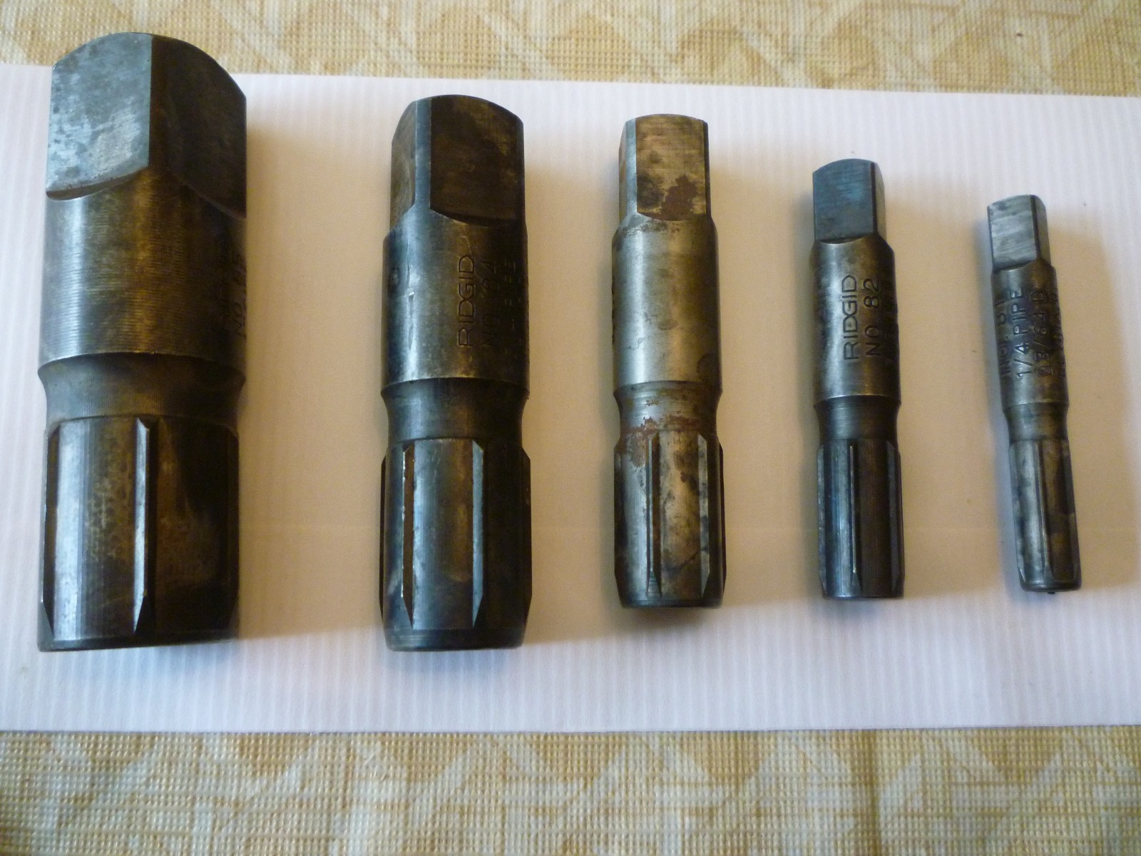Vintage Ridgid 883 5 Piece Threaded Pipe Extractor Set