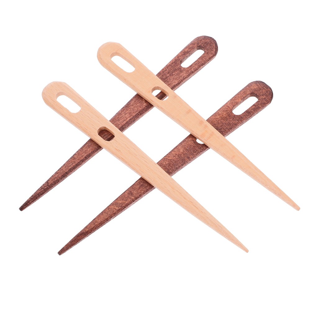 4 Pcs Nalbinding Needle Wood Weaving Loom Tool Crochet Hooks for Hair