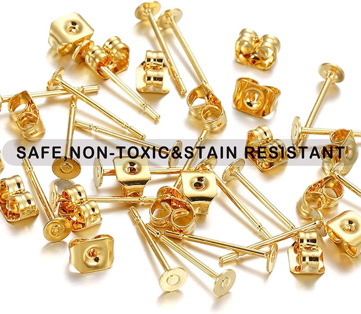 Versatile 450PCS Earring Posts and Backs Set - Hypoallergenic for Sensitive Ears
