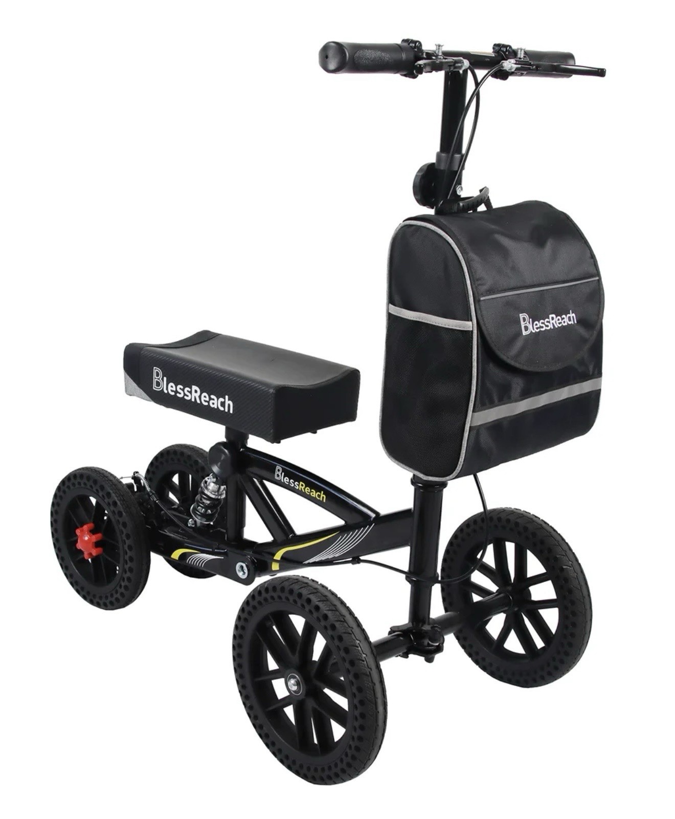 BlessReach Foldable Knee Scooter Walker All Terrain Economical Mobility Aid New