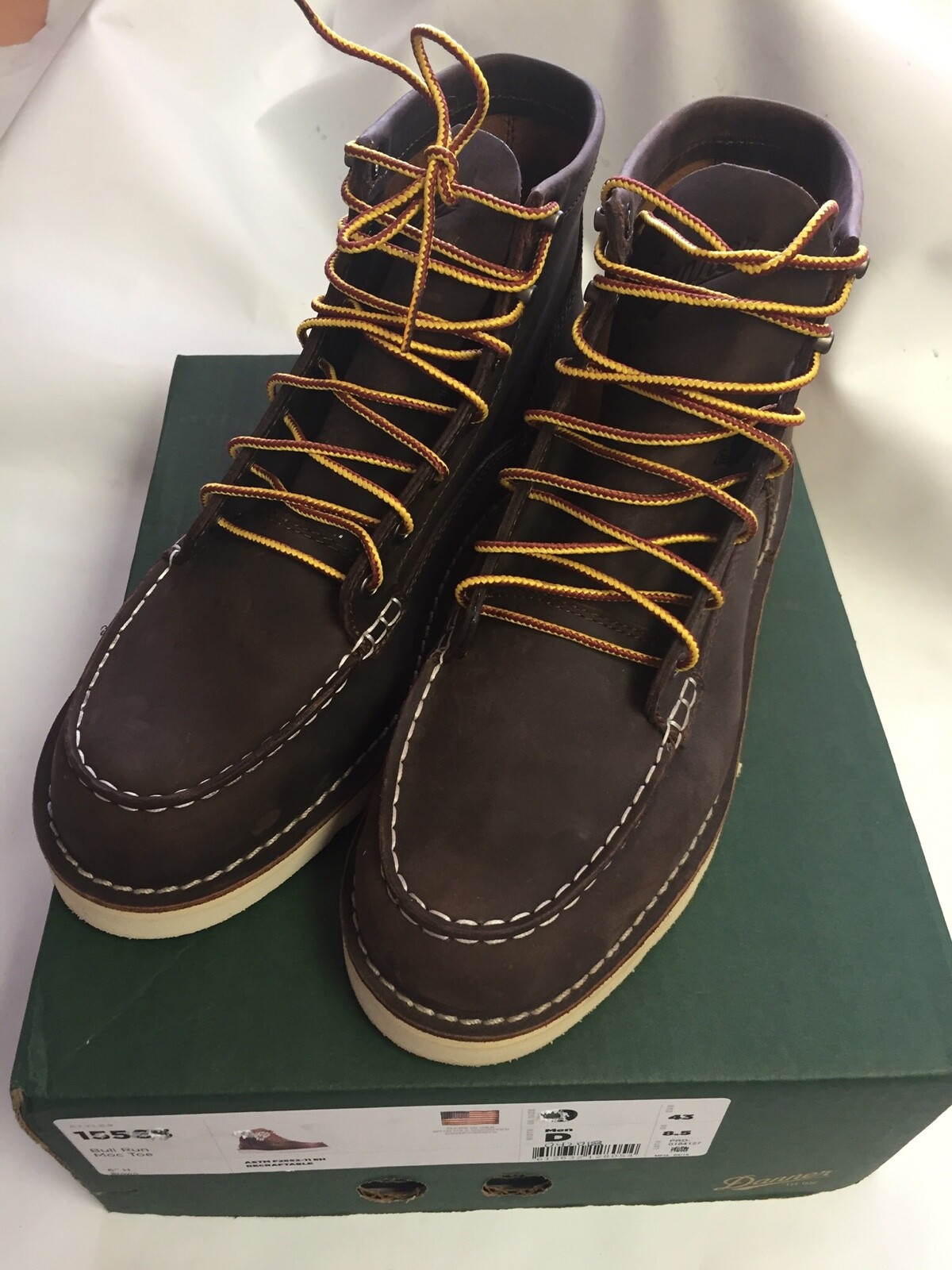 Danner Authentic Boots Men’s 6” Bull Run Moc Toe Brown 15563 Sizes 9-12