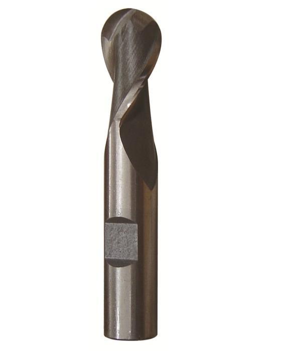3/8 X 3/8 HSS 2 Flute Single End Ball End Mill