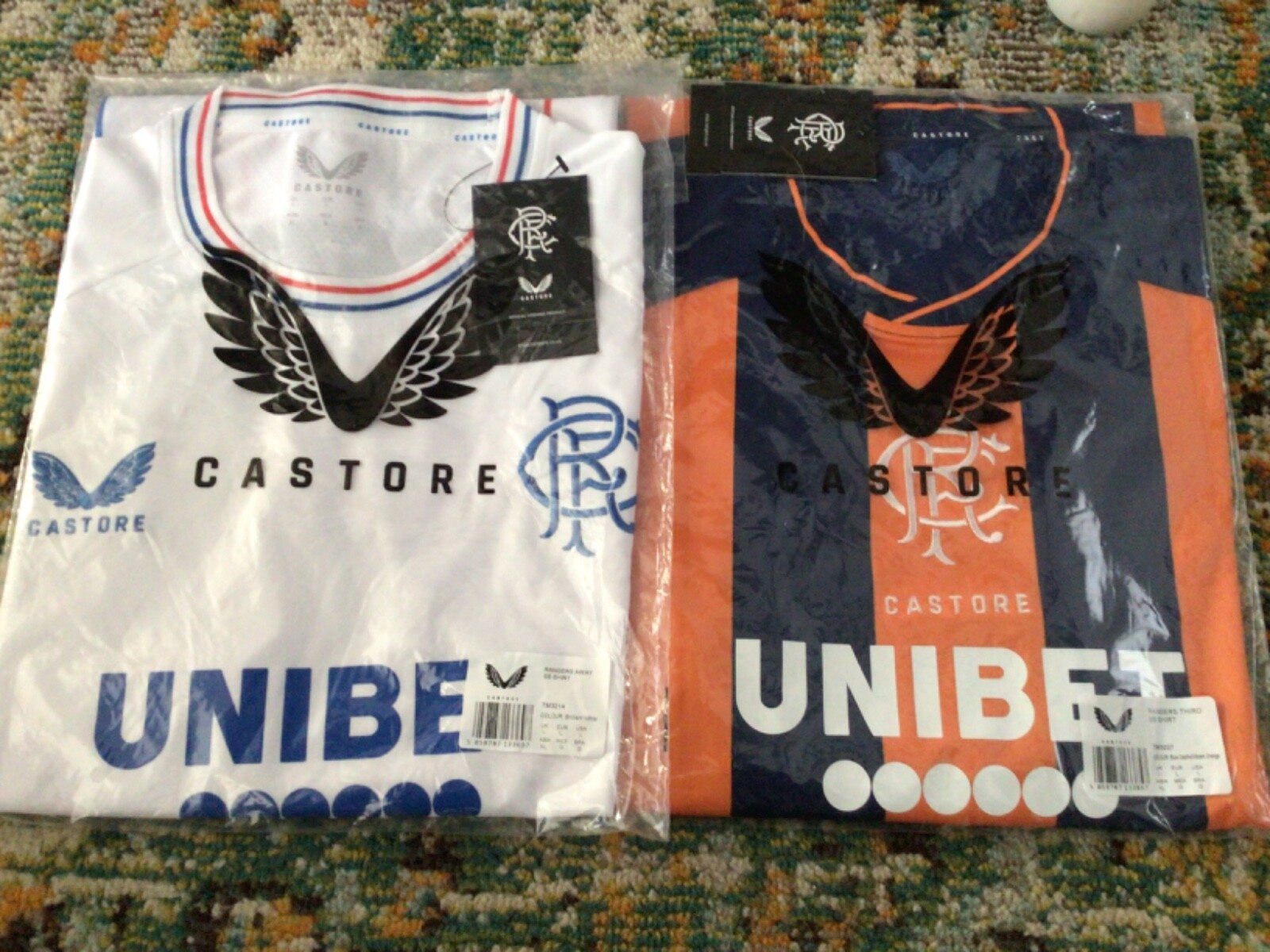 Lot of 2 Celtic Ranger  FC  jerseys NWT mens Lg,third +away nwt Castore 2023/24