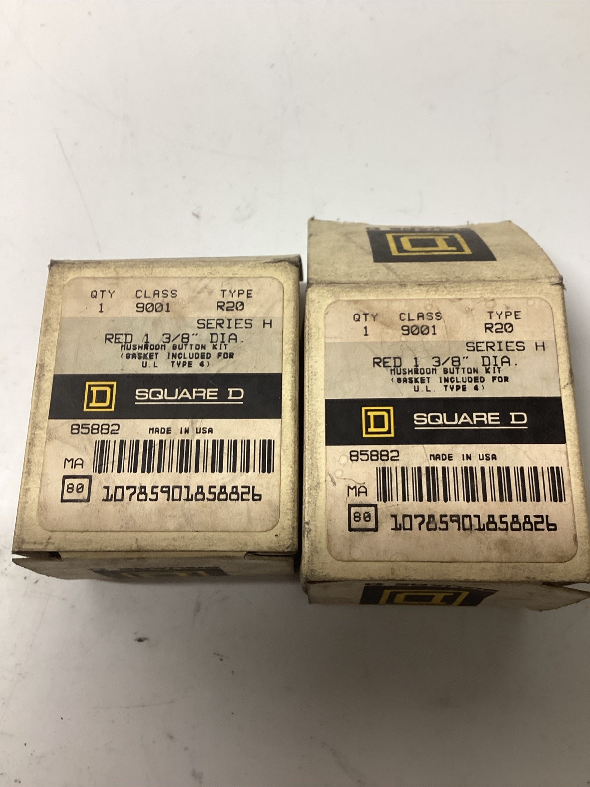 Lot of 2 - 9001R20 Square D Mushroom Button Red V-354