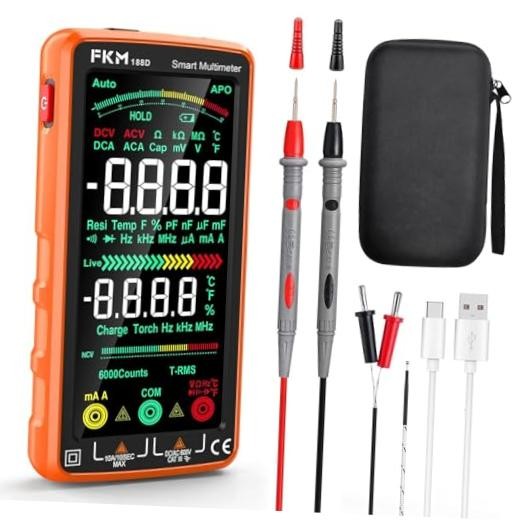 Pro Digital Multimeter Tester TRMS Digital Multimeter（5" Backlit Color Screen）