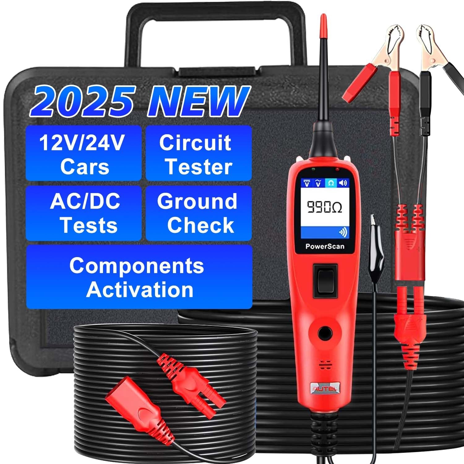 Autel Power Scan PS100 Circuit Tester Electrical Power Probe 12V/24V Diagnostic