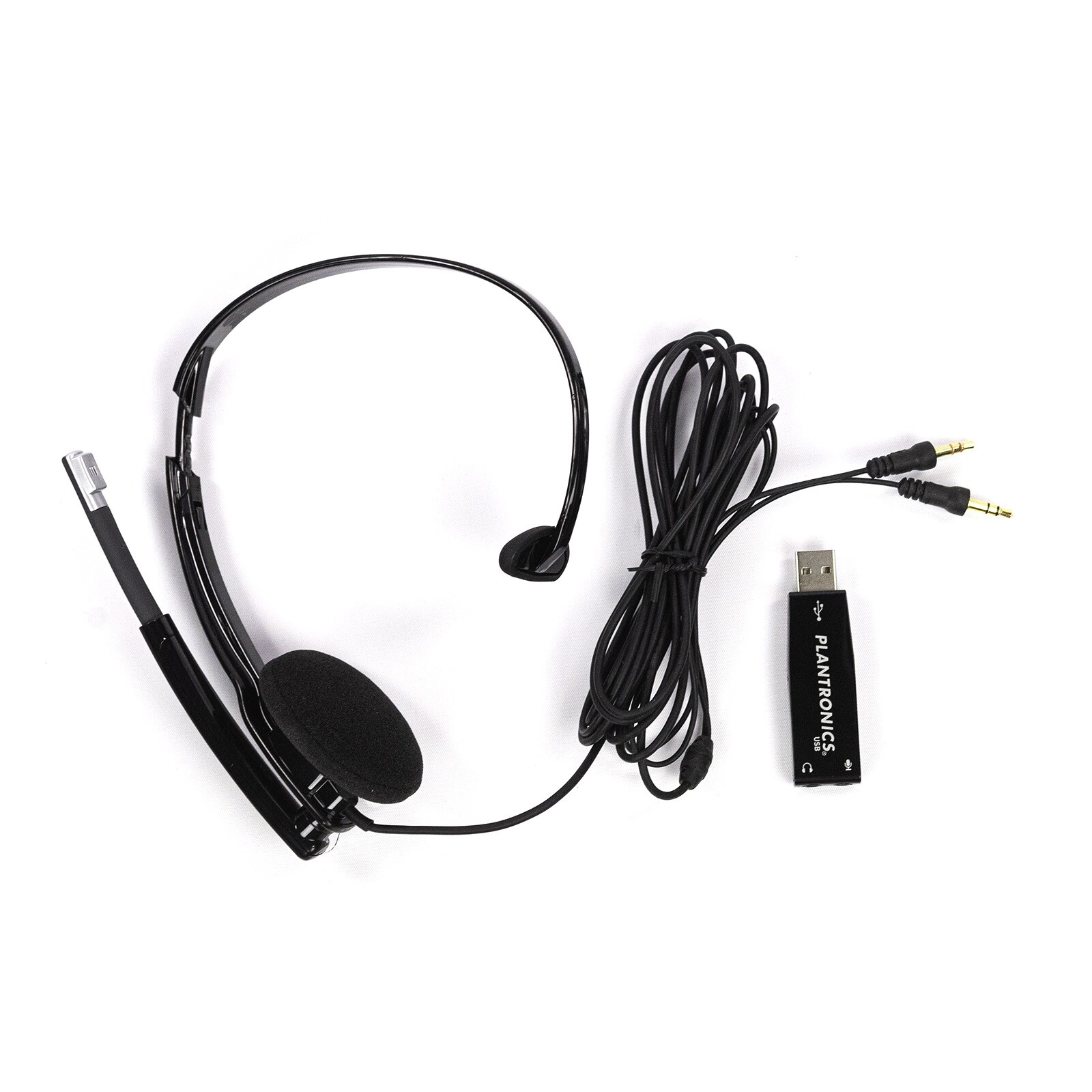 Plantronics Audio 610 Mono Headband Corded Headset with USB Adapter - 76805-04