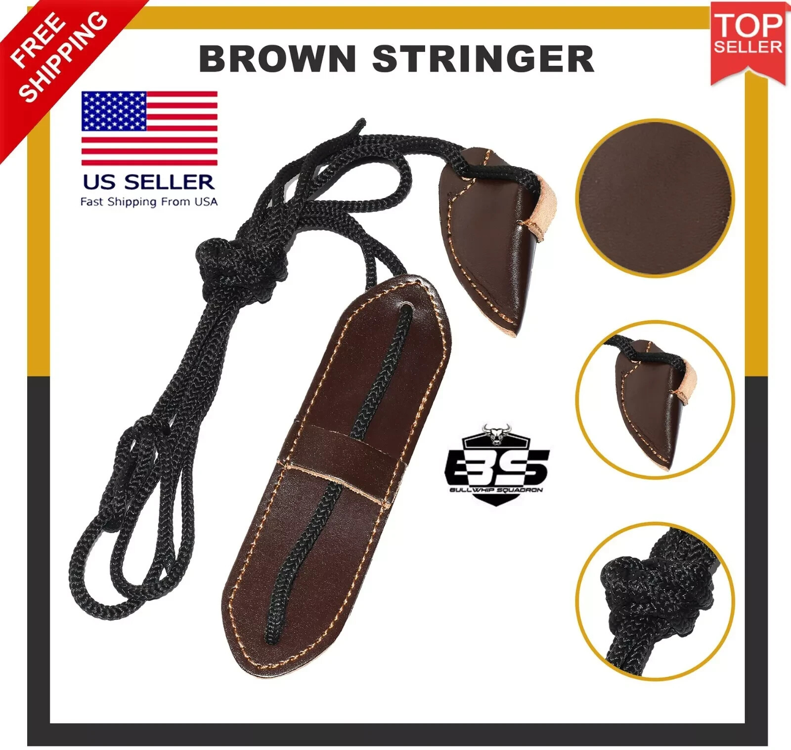Bow | Archery Bowstring Tool Rope Traditional Long Bow Stringer Leather 2Pack