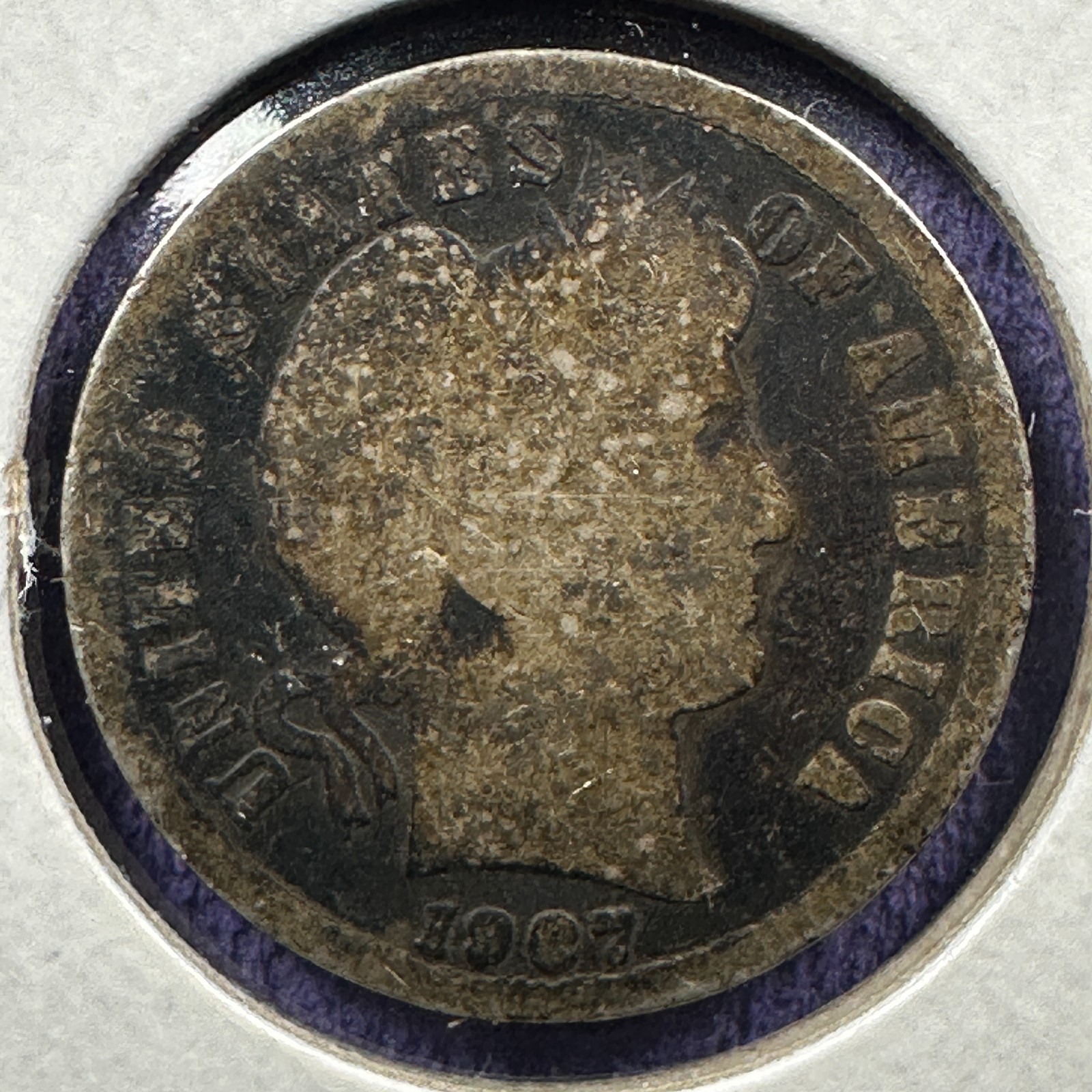 1907 10C Barber Dime (89151)