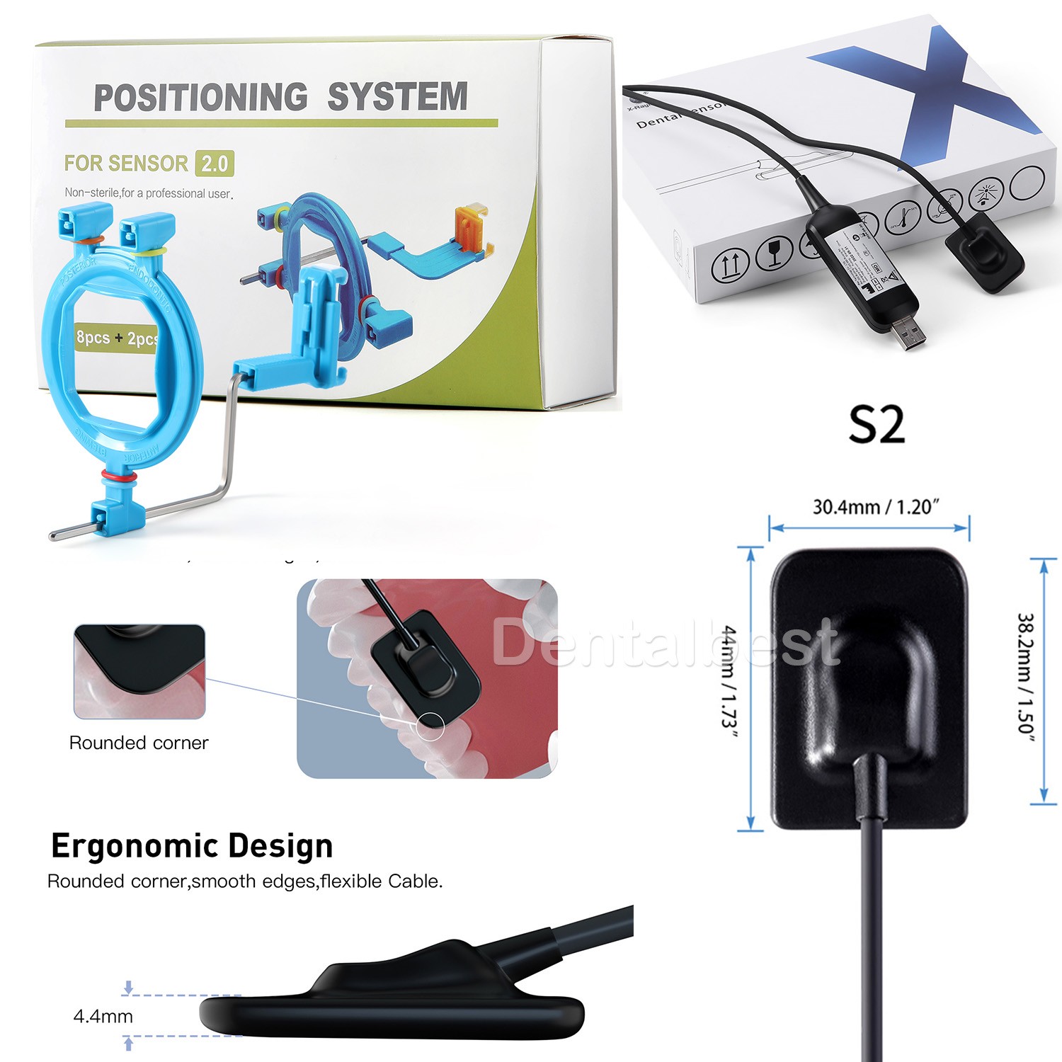 Szie 2.0 Dental Sensor Unit RVG Digital Oral Intraoral Sensor /Positioner Holder