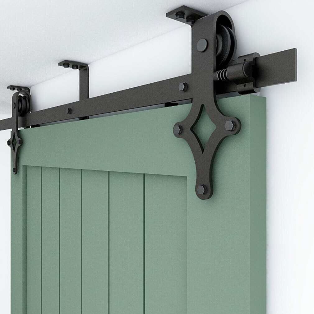 4FT-20FT Ceiling Mount Rail Sliding Barn Door Hardware Kit Track Roller Closet