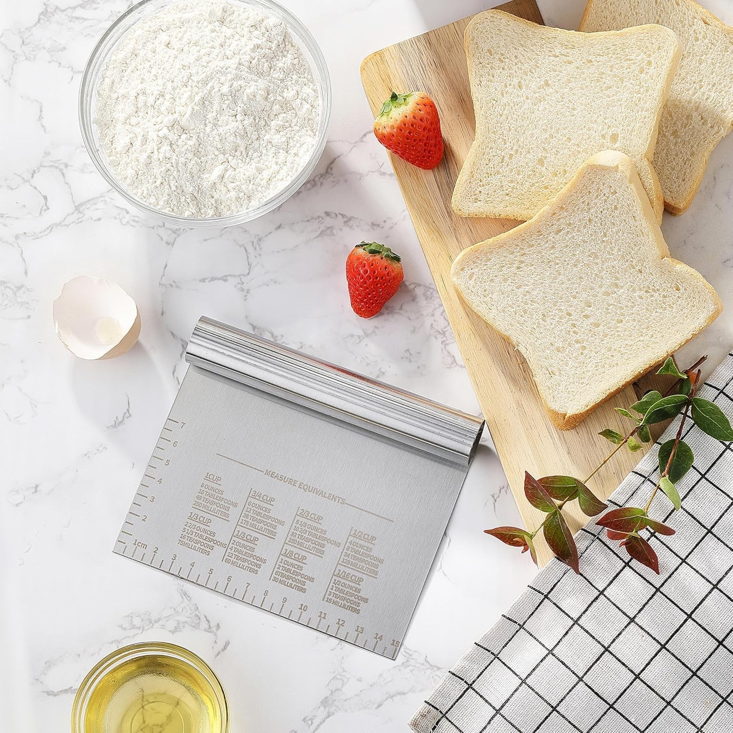 BOORIKA Dough Scraper & Bench Kitchen – Stainless Steel L, Silver