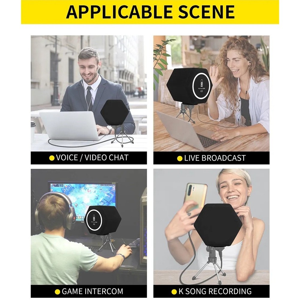 C2 Microphone - Wind Shield Acoustic for Record Studios Mic Sound-Absorbing7614