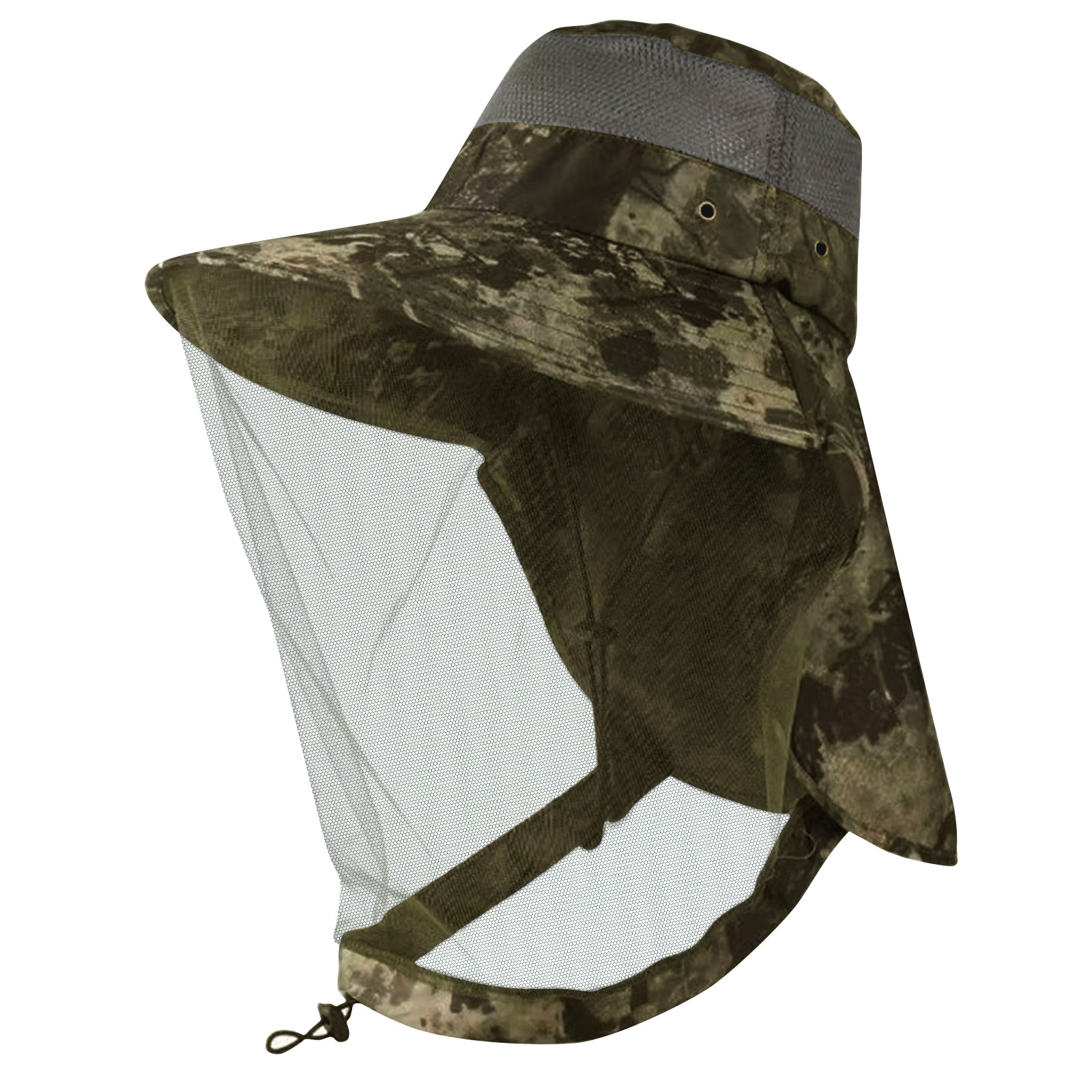 Mosquito Head Net Hat with Neck Flap Wide Brim Outdoor Hiking Gardening Fishing